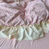 Cifeeo-spring comforter sets Kawaii Princess Seersucker Ruffled Bedding Set