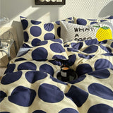 Cifeeo-spring comforter sets Blue Large Polka Dot Bedding Set