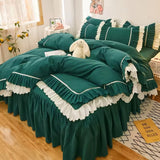 Cifeeo-spring comforter sets Lush Ruffled Coquette Aesthetic Bedding Set