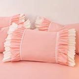 Cifeeo-spring comforter sets Lush Ruffled Coquette Aesthetic Bedding Set