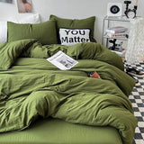 Cifeeo-spring comforter sets Crumpled Solid Color Sheets Bedding Set