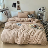 Cifeeo-spring comforter sets Crumpled Solid Color Sheets Bedding Set