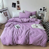 Cifeeo-spring comforter sets Crumpled Solid Color Sheets Bedding Set