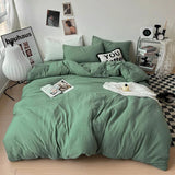 Cifeeo-spring comforter sets Crumpled Solid Color Sheets Bedding Set