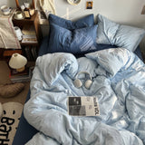 Cifeeo-spring comforter sets Ocean Themed Blue Tones Cotton Bedding Set