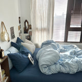 Cifeeo-spring comforter sets Ocean Themed Blue Tones Cotton Bedding Set
