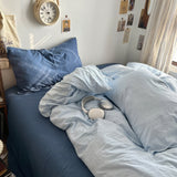 Cifeeo-spring comforter sets Ocean Themed Blue Tones Cotton Bedding Set