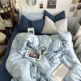 Cifeeo-spring comforter sets Ocean Themed Blue Tones Cotton Bedding Set