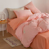 Cifeeo-spring comforter sets Mini Plaid Print Pastel Bedding Set