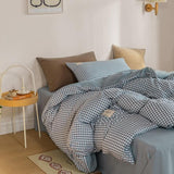 Cifeeo-spring comforter sets Mini Plaid Print Pastel Bedding Set
