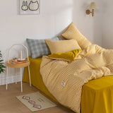 Cifeeo-spring comforter sets Mini Plaid Print Pastel Bedding Set