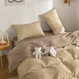 Cifeeo-spring comforter sets Mini Plaid Print Pastel Bedding Set