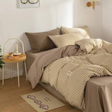 Cifeeo-spring comforter sets Mini Plaid Print Pastel Bedding Set