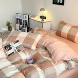 Cifeeo-spring comforter sets Large Plaid Print Bedding Set