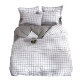 Cifeeo-spring comforter sets Plain Grid Bedding Set