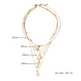 Cifeeo- Retro Starfish Shell Multilayer Pendant Necklace