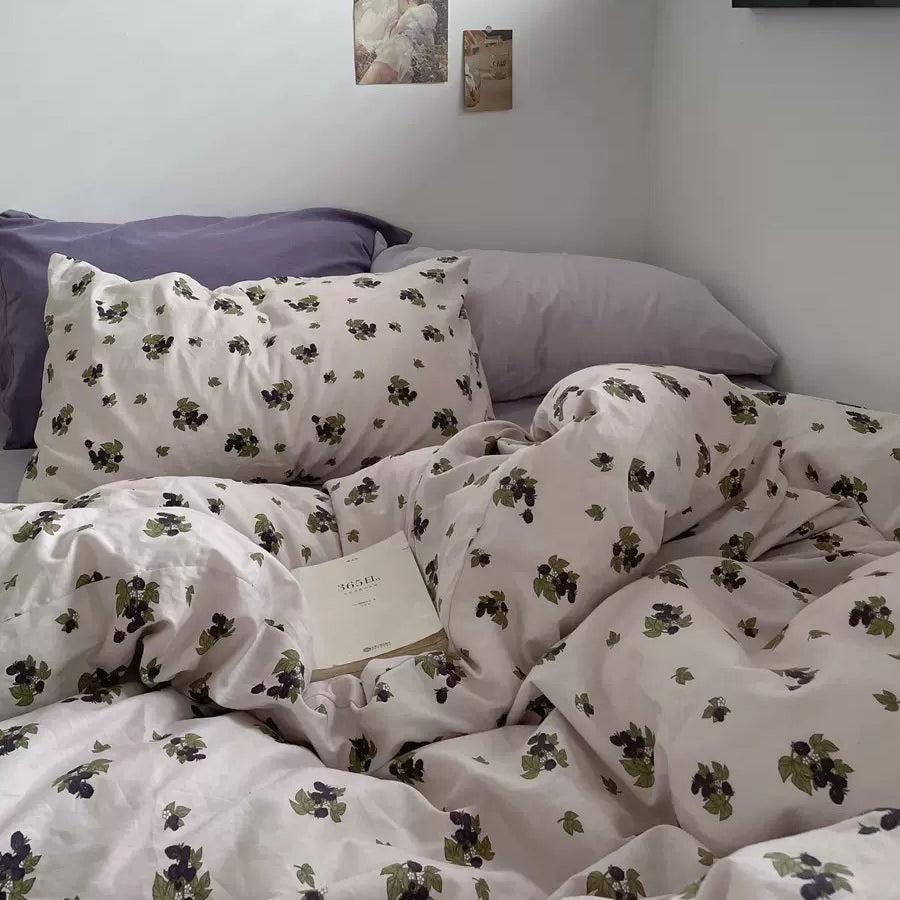 Cifeeo-spring comforter sets Purple Grape Vine Vintage Aesthetic Bedding Set