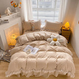 Cifeeo-spring comforter sets Ruffle Lace Bedding Set