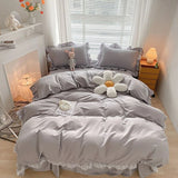 Cifeeo-spring comforter sets Ruffle Lace Bedding Set
