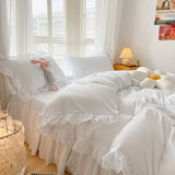 Cifeeo-spring comforter sets Ruffle Lace Bedding Set