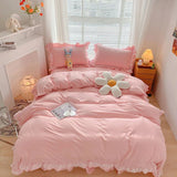 Cifeeo-spring comforter sets Ruffle Lace Bedding Set