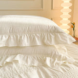 Cifeeo-spring comforter sets Ruffled Seersucker Cute Bedding Set