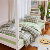 Cifeeo-spring comforter sets Sage Green Plaid Dorm Bedding Set