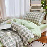 Cifeeo-spring comforter sets Sage Green Plaid Dorm Bedding Set