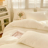 Cifeeo-spring comforter sets Seersucker Fabric Bedding Set