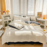 Cifeeo-spring comforter sets Seersucker Fabric Bedding Set