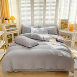 Cifeeo-spring comforter sets Seersucker Fabric Bedding Set