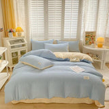 Cifeeo-spring comforter sets Seersucker Fabric Bedding Set