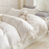 Cifeeo-spring comforter sets Soft Crumpled Ruffle Bedding Set