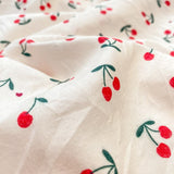 Cifeeo-spring comforter sets Stitched Edge Red Cherries Bedding Set