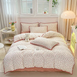 Cifeeo-spring comforter sets Stitched Edge Red Cherries Bedding Set