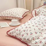Cifeeo-spring comforter sets Stitched Edge Red Cherries Bedding Set