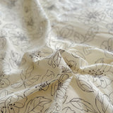 Cifeeo-spring comforter sets Thin Outline Floral Print Brown Shaded Bedding Set