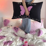 Cifeeo-spring comforter sets Vintage Butterflies Y2K Aesthetic Bedding Set