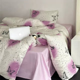 Cifeeo-spring comforter sets Vintage Butterflies Y2K Aesthetic Bedding Set
