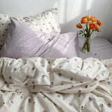 Cifeeo-spring comforter sets Vintage Grandmacore Floral Print Bedding Set