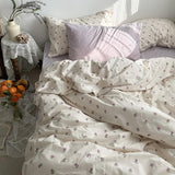 Cifeeo-spring comforter sets Vintage Grandmacore Floral Print Bedding Set