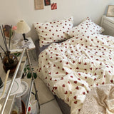 Cifeeo-spring comforter sets Vintage Red Hearts Bedding Set