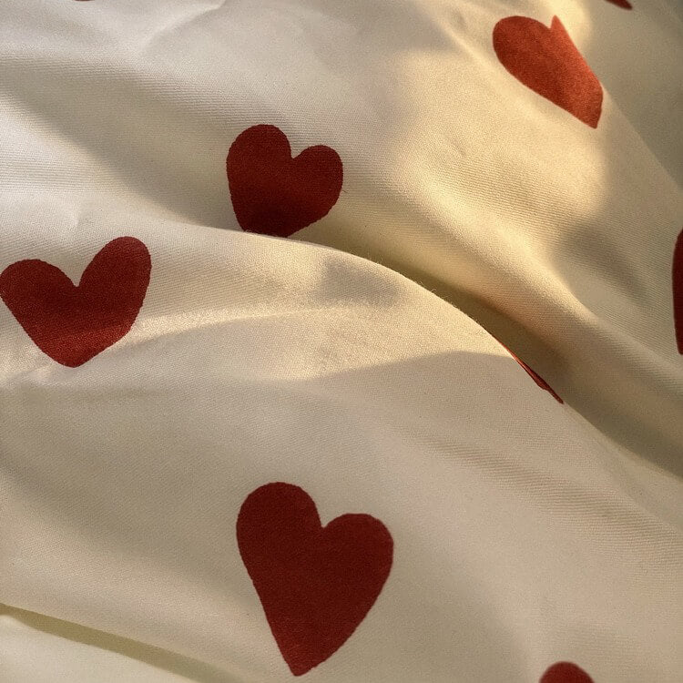 Cifeeo-spring comforter sets Vintage Red Hearts Bedding Set