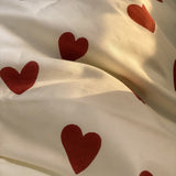 Cifeeo-spring comforter sets Vintage Red Hearts Bedding Set