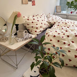 Cifeeo-spring comforter sets Vintage Red Hearts Bedding Set