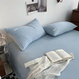 Cifeeo-spring comforter sets Waffle Striped Duvet Cover Bedding Set
