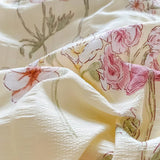 Cifeeo-spring comforter sets Watercolor Flowers Print Textured Bedding Set