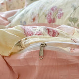 Cifeeo-spring comforter sets Watercolor Flowers Print Textured Bedding Set