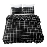 Cifeeo-spring comforter sets White on Black Grid Bedding Set