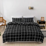 Cifeeo-spring comforter sets White on Black Grid Bedding Set